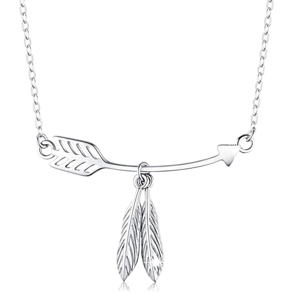 NEW  925 Sterling Silver Arrow Pendant Chain Necklace